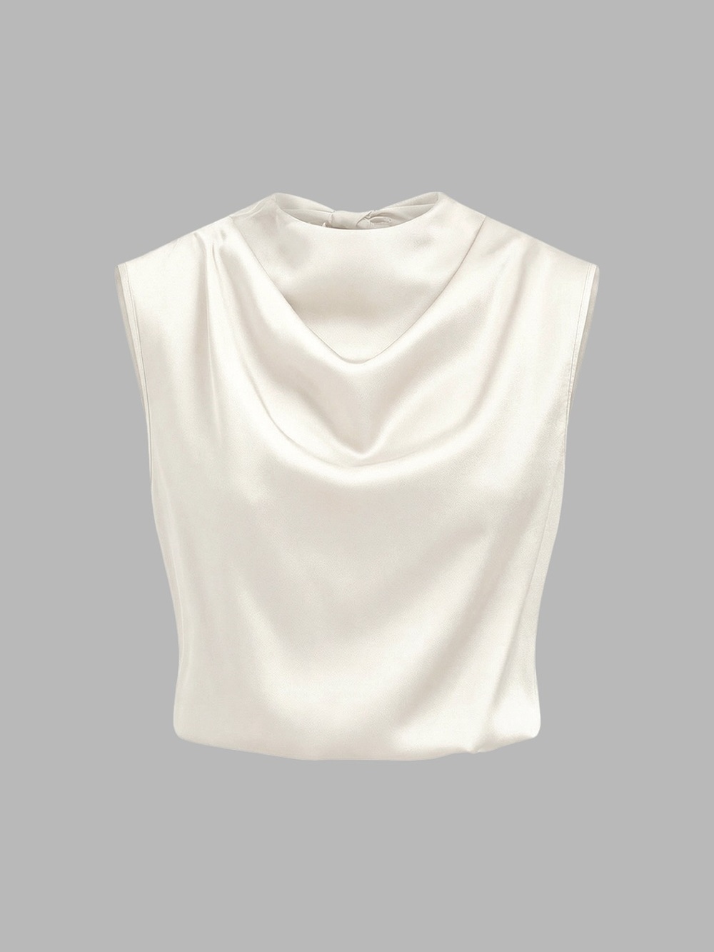 Commense Ivory Satin Cowl Neck Camisole Size M